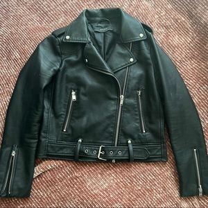 Zara leather jacket with buckle